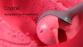  Presentation with ice cream - Amazing slide deck having strawberry raspberry sorbet - berry ice cream backdrop and a red colored foreground