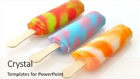  Presentation with ice cream strawberry - Colorful PPT theme enhanced with strawberry raspberry sorbet - colorful ice cream pops backdrop and a lemonade colored foreground