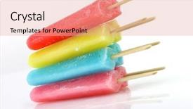  Presentation with ice cream strawberry - PPT layouts having strawberry raspberry sorbet - colorful ice cream pops background and a lemonade colored foreground