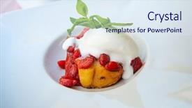  Presentation with tropical ice cream - Cool new slides with strawberry raspberry sorbet - delicious ice cream in bowl backdrop and a  colored foreground