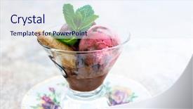  Presentation with strawberry ice cream - Presentation theme with strawberry raspberry sorbet - delicious ice cream ready background and a  colored foreground