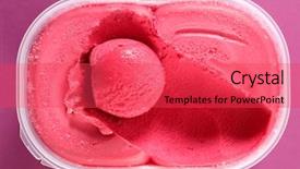  Presentation with ice cream - Slide set with strawberry raspberry sorbet - ice cream in box background and a red colored foreground