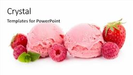  Presentation with dessert oreo ice cream - Colorful PPT layouts enhanced with strawberry raspberry sorbet - ice cream backdrop and a white colored foreground