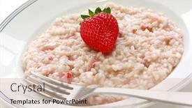  Presentation with italian cuisine - Colorful theme enhanced with strawberry-risotto-italian-cuisine backdrop and a soft green colored foreground