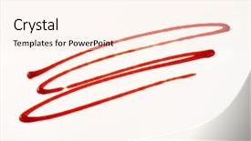  Presentation with strawberry - Presentation theme enhanced with strawberry sauce drizzle on white background and a cream colored foreground