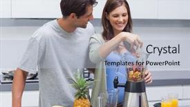  Presentation with guava fruits fresh green fruit - PPT layouts featuring strawberry smoothie - couple putting various fruits background and a light blue colored foreground