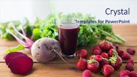  Presentation with healthy eating - Theme with strawberry smoothie - healthy eating food dieting background and a sky blue colored foreground