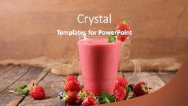  Presentation with smoothie - Amazing slide set having strawberry-smoothie-fruit-juice backdrop and a coral colored foreground