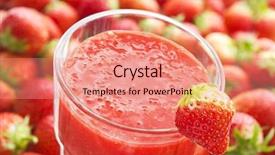  Presentation with strawberry - Amazing PPT layouts having strawberry smoothie with strawberry fruits backdrop and a coral colored foreground