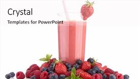  Presentation with smoothie - PPT theme enhanced with strawberry smoothie background and a white colored foreground