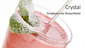  Presentation with smoothie - Amazing PPT layouts having strawberry smoothie backdrop and a sky blue colored foreground