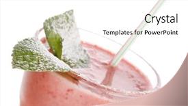  Presentation with smoothie - Beautiful presentation design featuring strawberry smoothie backdrop and a  colored foreground