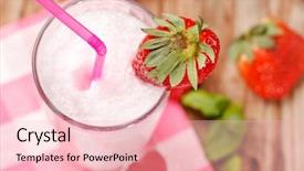 Presentation with smoothie - Audience pleasing PPT theme consisting of strawberry smoothie backdrop and a lemonade colored foreground