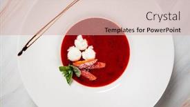  Presentation with strawberry ice cream - Amazing theme having strawberry-soup-with-ice-cream backdrop and a soft green colored foreground
