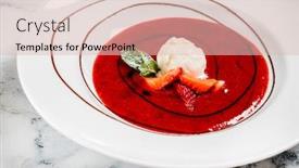  Presentation with strawberry ice cream - Audience pleasing presentation design consisting of strawberry-soup-with-ice-cream backdrop and a lemonade colored foreground