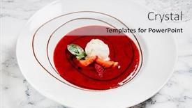  Presentation with strawberry ice cream - Theme enhanced with strawberry-soup-with-ice-cream background and a  colored foreground