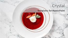  Presentation with strawberry ice cream - Presentation having strawberry-soup-with-ice-cream background and a light gray colored foreground