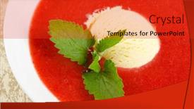  Presentation with ice cream strawberry - Theme enhanced with strawberry soup with ice cream and mint background and a red colored foreground