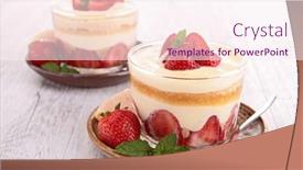  Presentation with tiramisu - Beautiful slides featuring strawberry-tiramisu backdrop and a pink colored foreground