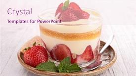  Presentation with tiramisu - PPT layouts having strawberry tiramisu background and a pink colored foreground