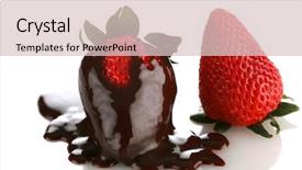  Presentation with chocolate strawberry - Beautiful presentation featuring strawberry with chocolate sauce isolated backdrop and a lemonade colored foreground
