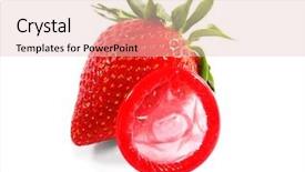  Presentation with condom - Cool new theme with strawberry with condom on white backdrop and a lemonade colored foreground
