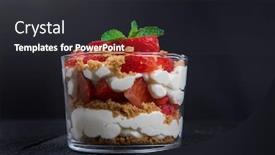  Presentation with cookie - PPT layouts with strawberry-with-cookie-and-cream background and a dark gray colored foreground