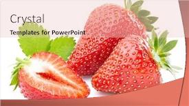  Presentation with strawberry - Amazing slide set having strawberry with leaf backdrop and a lemonade colored foreground