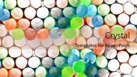  Presentation with plastic straws - Slide set consisting of straws layered creating an interesting background and a coral colored foreground