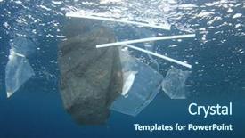  Presentation with plastic straws - Cool new slide deck with straws pollution in ocean backdrop and a ocean colored foreground