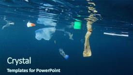  Presentation with plastic bags - PPT layouts having straws pollution in ocean background and a ocean colored foreground
