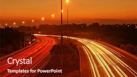  Presentation with freeway - PPT theme consisting of glowing streaking - melbourne's eastern freeway by night background and a tawny brown colored foreground