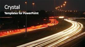  Presentation with melbourne - PPT theme featuring glowing streaking - melbourne's eastern freeway by night background and a wine colored foreground