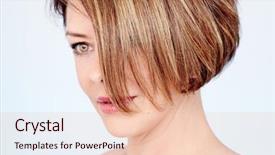  Presentation with haircut - Cool new presentation design with streaks - close up portrait of beautiful backdrop and a lemonade colored foreground