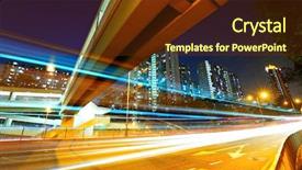  Presentation with traffic - Slide set consisting of streaks - urban traffic at night background and a tawny brown colored foreground