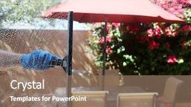  Presentation with clean water healthy concept - PPT layouts consisting of streaks - window washer cleans windows background and a coral colored foreground