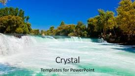  Presentation with turkey style travel - Cool new presentation with mountain stream - waterfall manavgat at turkey backdrop and a mint green colored foreground