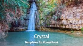  Presentation with stream - Cool new PPT layouts with stream desert - beautiful waterfall and small deep backdrop and a teal colored foreground