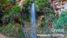  Presentation with water park - Presentation theme with stream desert - falls shulamit falls background and a ocean colored foreground