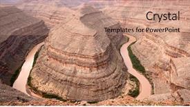  Presentation with san juan puerto rico - PPT theme featuring stream desert - goosenecks state park background and a coral colored foreground