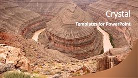  Presentation with park - Amazing PPT theme having stream desert - goosenecks state park backdrop and a coral colored foreground