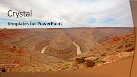  Presentation with park - PPT layouts consisting of stream desert - goosenecks state park background and a white colored foreground