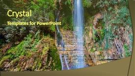  Presentation with water park - Audience pleasing PPT theme consisting of stream desert - great falls shulamit falls backdrop and a tawny brown colored foreground