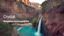 Presentation with arizona desert - Audience pleasing slides consisting of stream desert - hawasu waterfall in the havasupai backdrop and a gray colored foreground