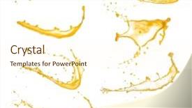  Presentation with juice - Slide deck consisting of stream desert - juice splashes collection isolated background and a cream colored foreground