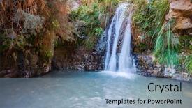  Presentation with deep - Colorful PPT theme enhanced with stream desert - picturesque waterfall and a small backdrop and a light blue colored foreground