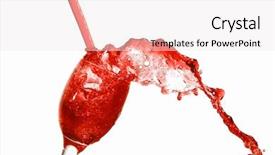  Presentation with juice - Presentation consisting of stream desert - red juice splash isolated background and a sky blue colored foreground