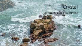  Presentation with types of rocks - Theme with stream desert - sea and rocks background and a light blue colored foreground