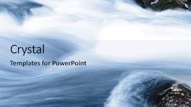  Presentation with stream - Presentation theme enhanced with stream flowing fast over rocks background and a light blue colored foreground