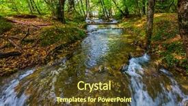  Presentation with forest stream - Audience pleasing theme consisting of stream in a thick deciduous backdrop and a tawny brown colored foreground